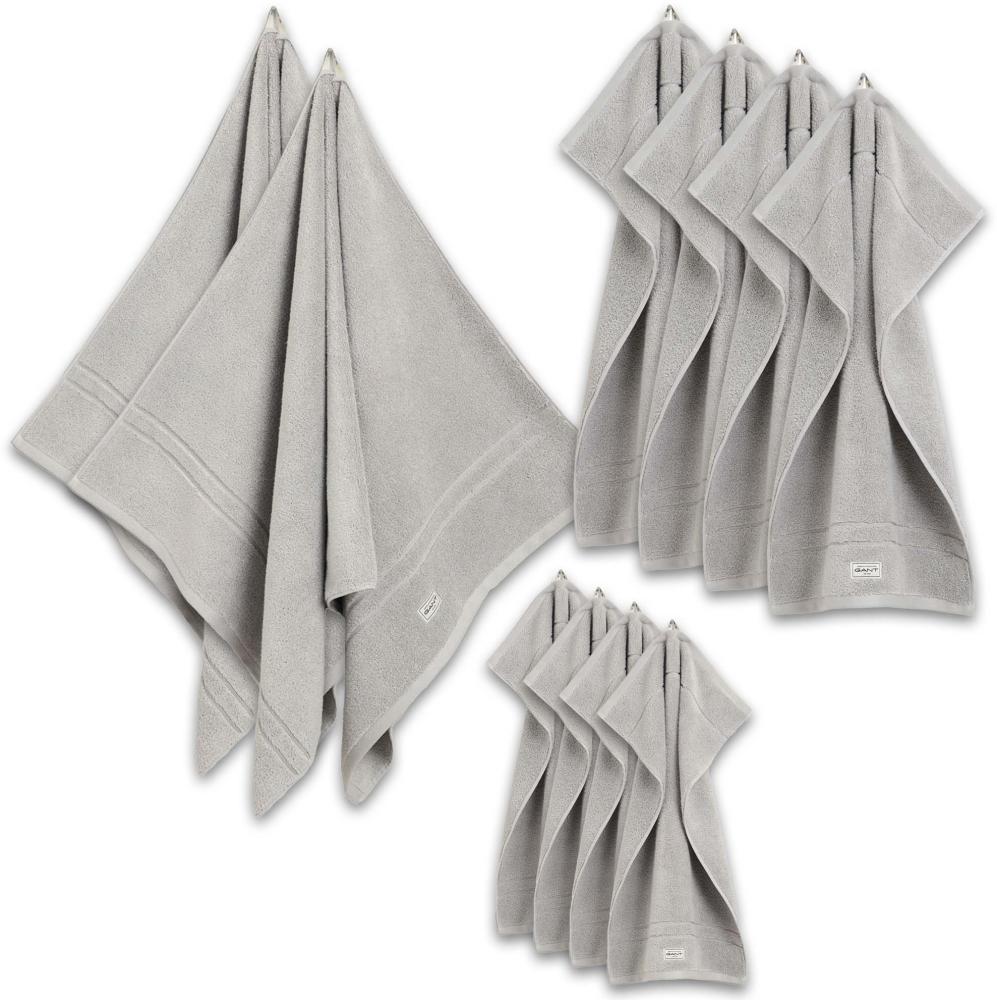 GANT Handtuch Set, 10-tlg. - Premium Towel, 2x Duschtuch, 4x Handtuch, 4x Gästetuch Hellgrau Set Bild 1