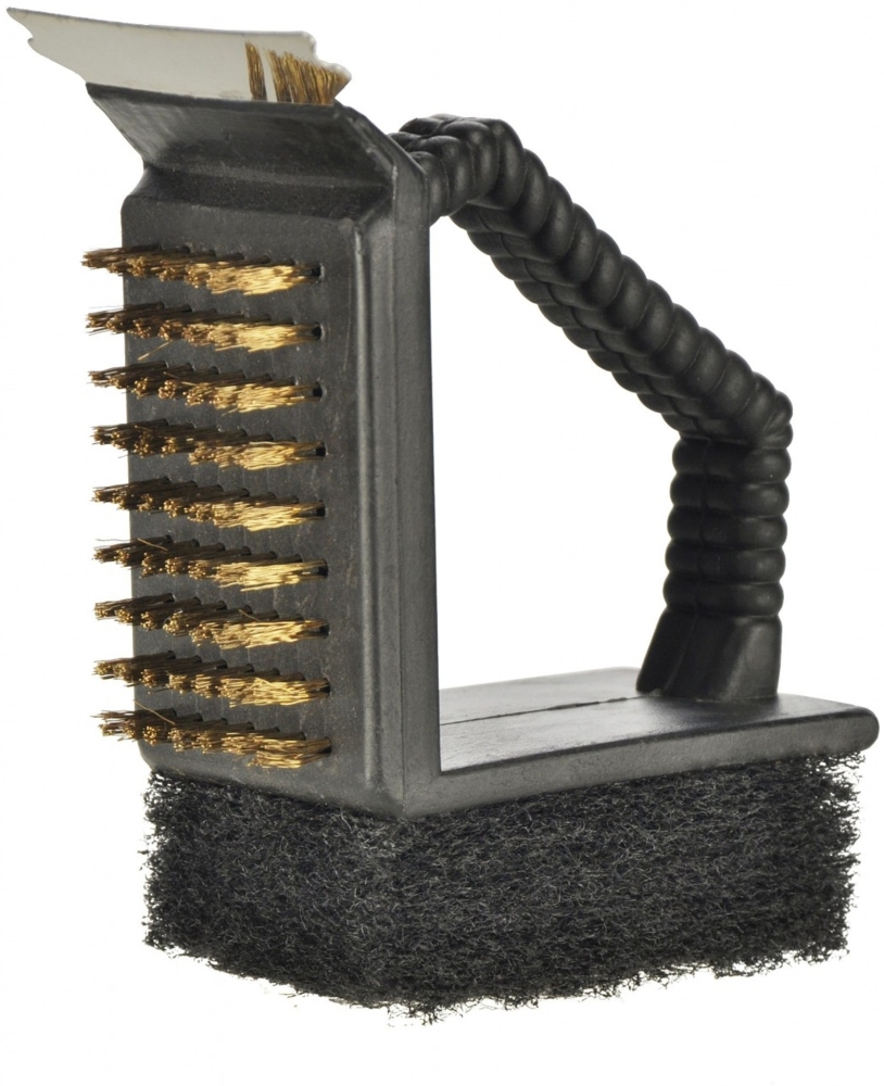Grillreinigungsbürste 3 in 1 mit Griff: Kunststoff Edelstahlkratzer 30030 von Hi Bild 1