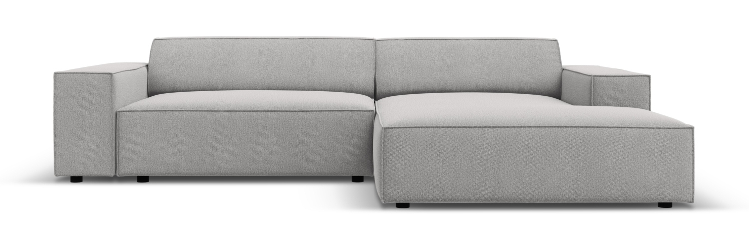 Micadoni Ecksofa Jodie 3-Sitzer Rechts Strukturierter Stoff Hellgrau Bild 1