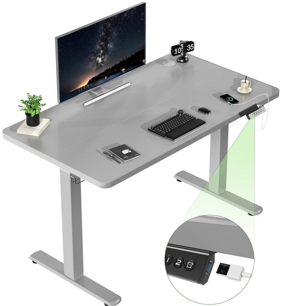 HOMALL Schreibtisch Höhenverstellbarer mit USB-Ladefunktion und Wecker-Erinnerung (2 Höheneinstellungen 5 Farben und 6 Größen für eine Vielzahl von Arbeits- und Lernumgebungen) Bild 1