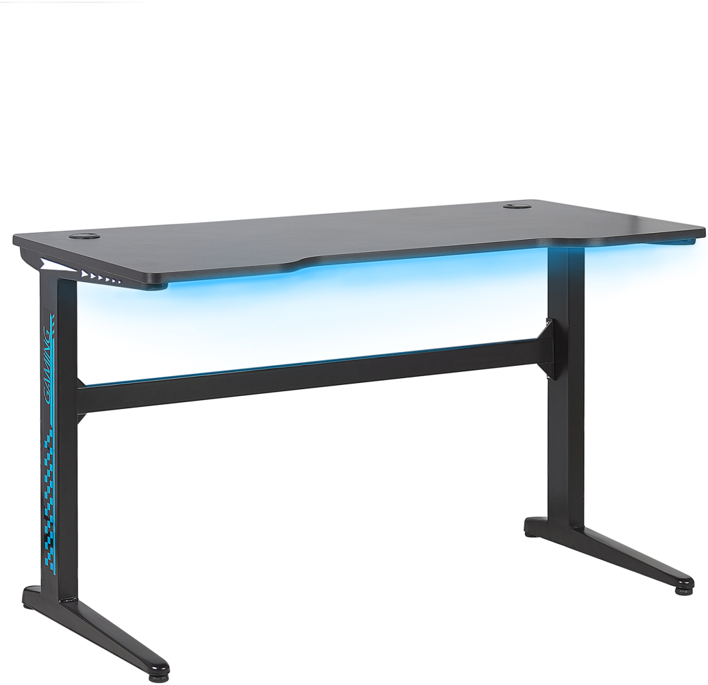 Spieltisch schwarz 120x60 cm RGB LED-Beleuchtung DORAN Bild 1