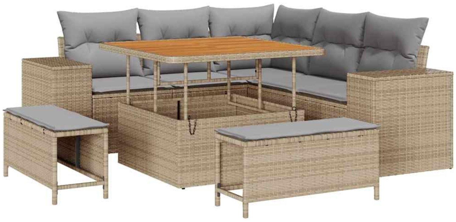 vidaXL Garten-Sofa-Set 8 pcs Beige, Hellgrau 100 x 100 x 71 cm 3363947 Bild 1