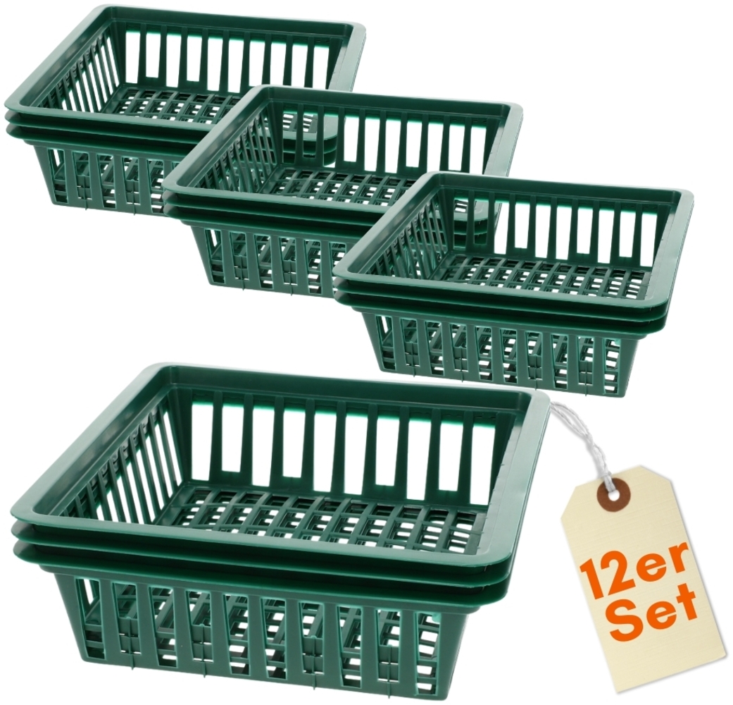 GarPet Pflanzschale 12x Pflanzkörbe für Blumenzwiebeln Pflanzkorb Pflanzschale 28x26 cm Bild 1