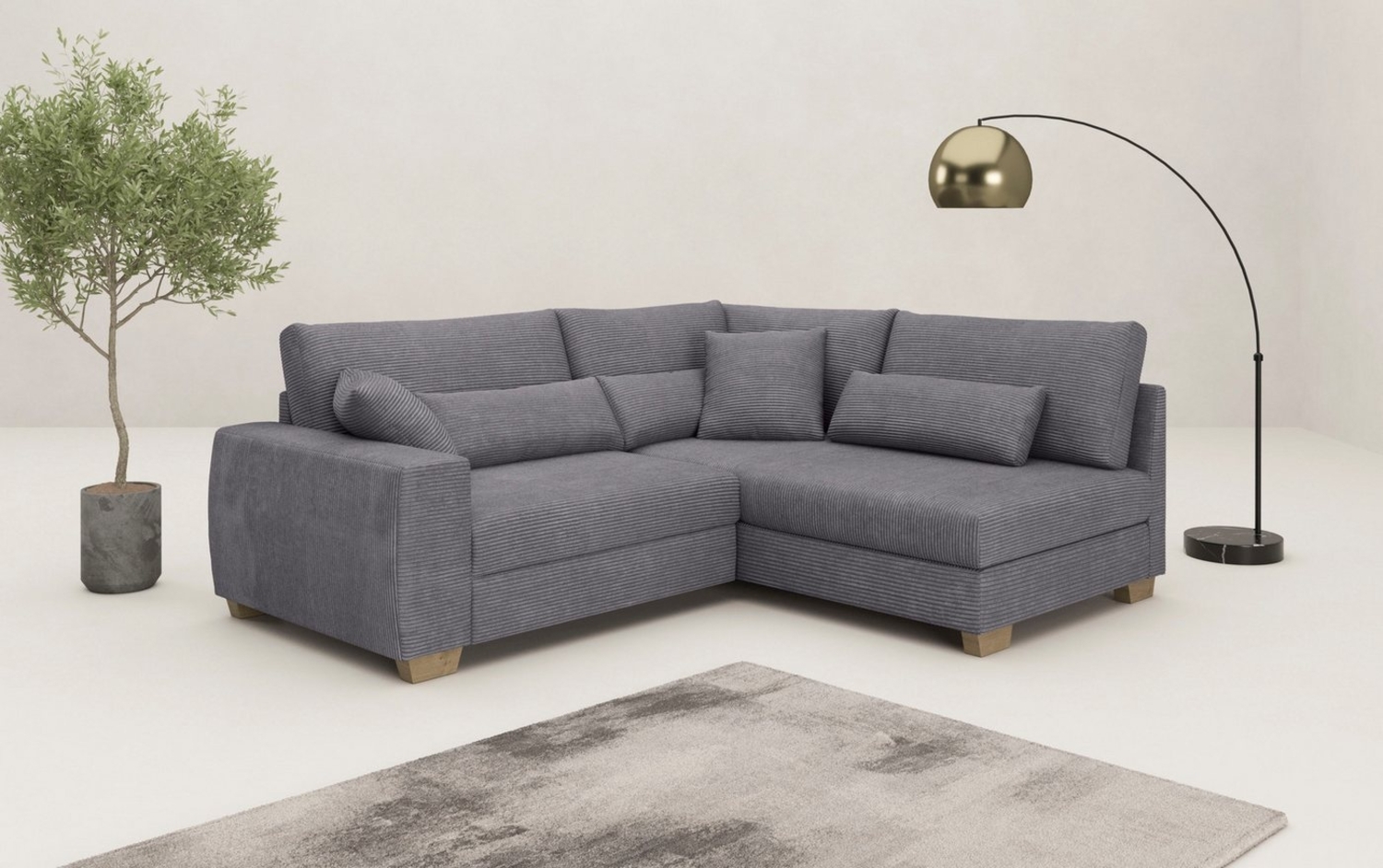 Mr. Couch Ecksofa Helena L-Form, Mit Federkern, wahlweise mit Bettfunktion und Taschenfederkern Bild 1