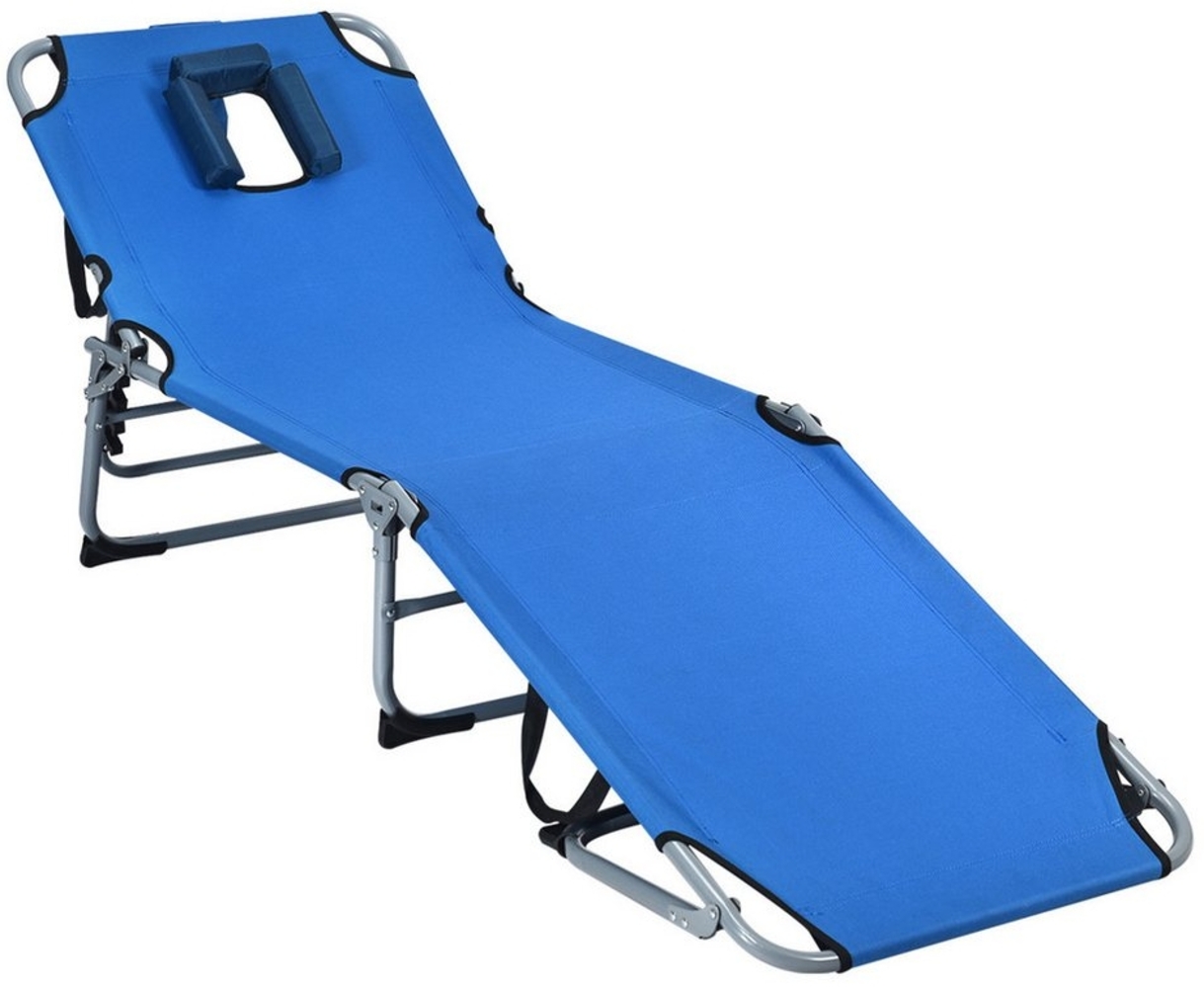 COSTWAY Gartenliege, 5-stufig, mit Gesichtsöffnung, klappbar, bis 150kg Bild 1