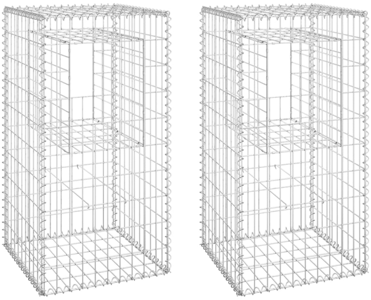 vidaXL Gabionensäulen 2 Stk. 50x50x100 cm Eisen 151269 Bild 1