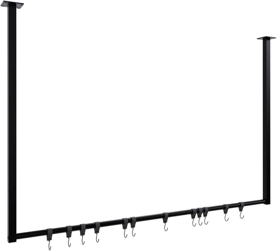 CLP Kleiderstange Fenton aus Metall für Deckenmontage,120x80 cm 12 Kleiderhaken Bild 1