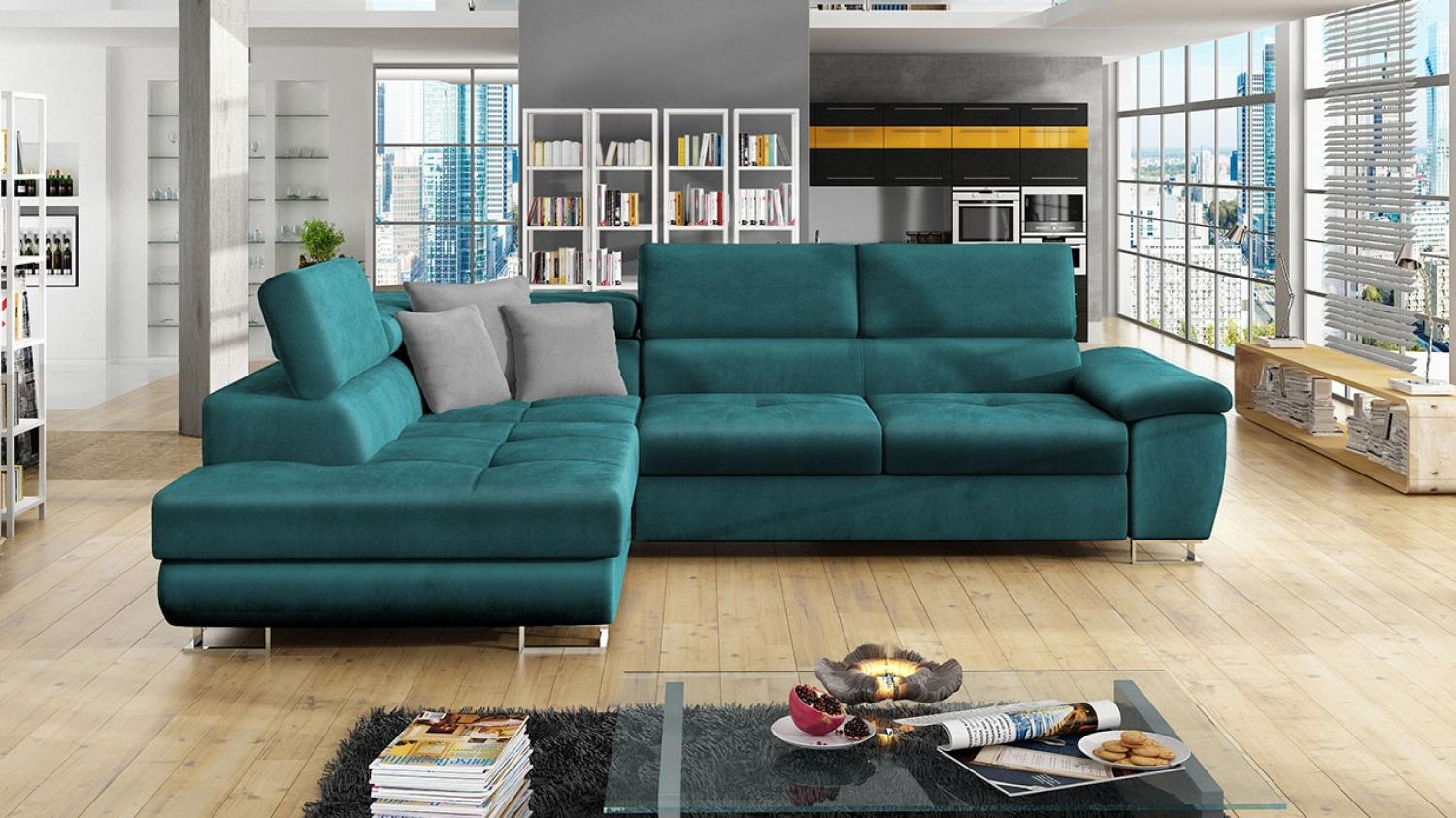 Ecksofa Cotere, Seite: Links, Farbe: Magic Velvet 2221 + Magic Velvet 2221 + Magic Velvet 2240 Bild 1