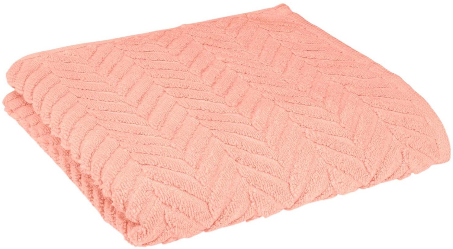 Ross Uni Handtücher Sensual Skin 9001 Zopfmuster|Handtuch 50x100 cm| peach-pink Bild 1