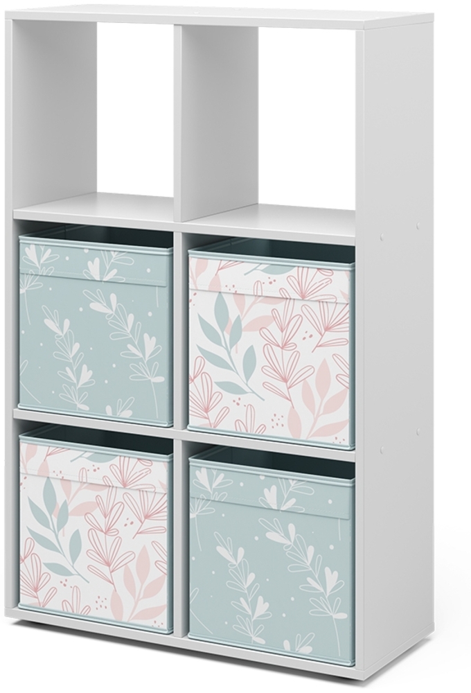 Raumteiler Weiß 72 x 107.8 cm mit 4 Faltboxen opt. 2 Vicco Bild 1