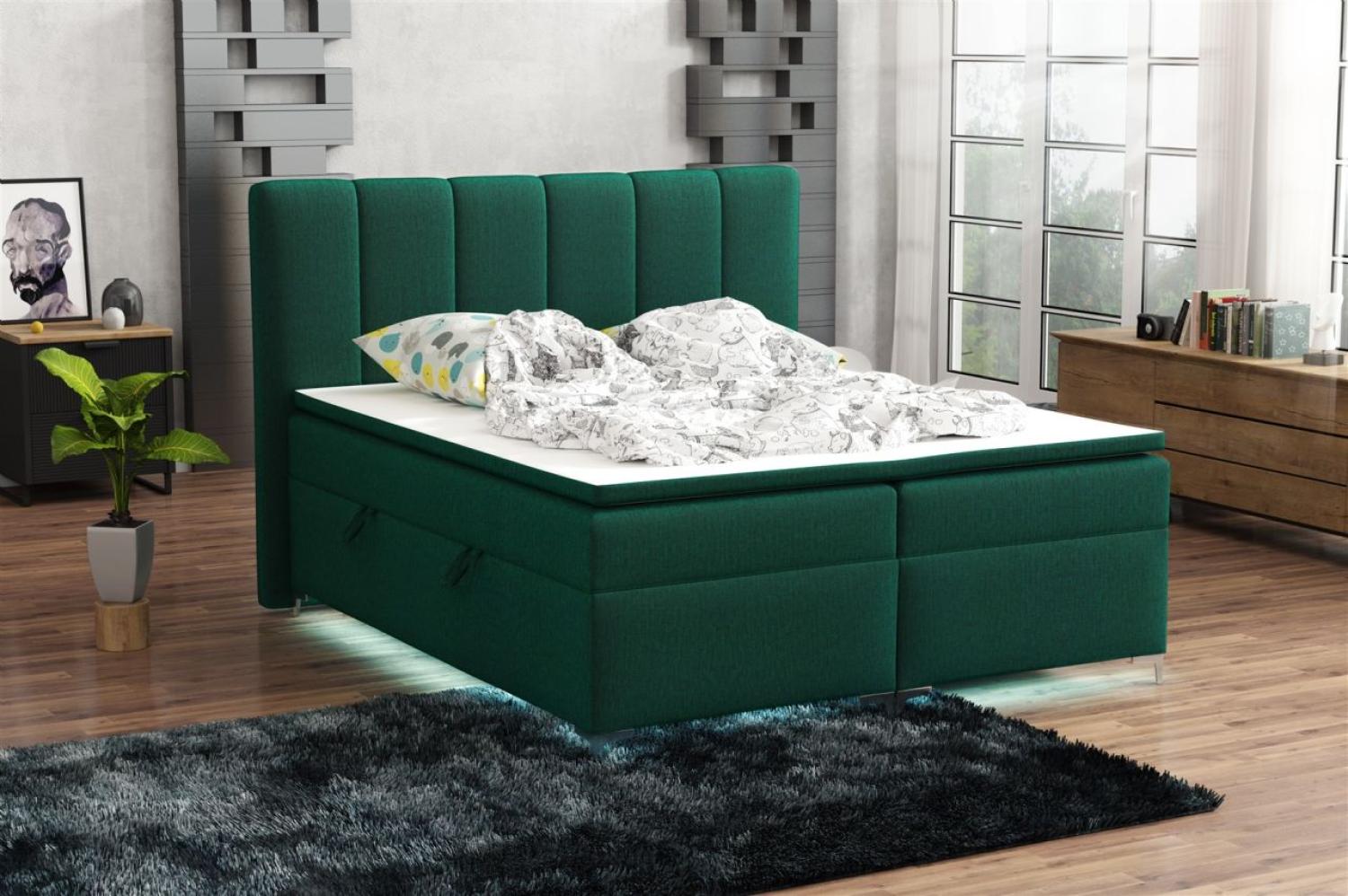 Boxspringbett Schlafzimmerbett ANGEL 180x200cm Stoff Monolith inkl. Bettkasten Bild 1