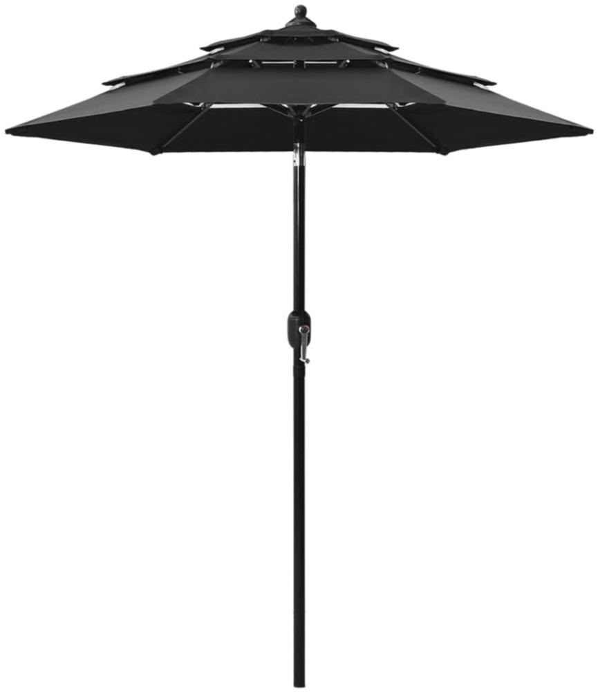 vidaXL Sonnenschirm mit Aluminium-Mast 3-lagig Schwarz 2 m 313858 Bild 1