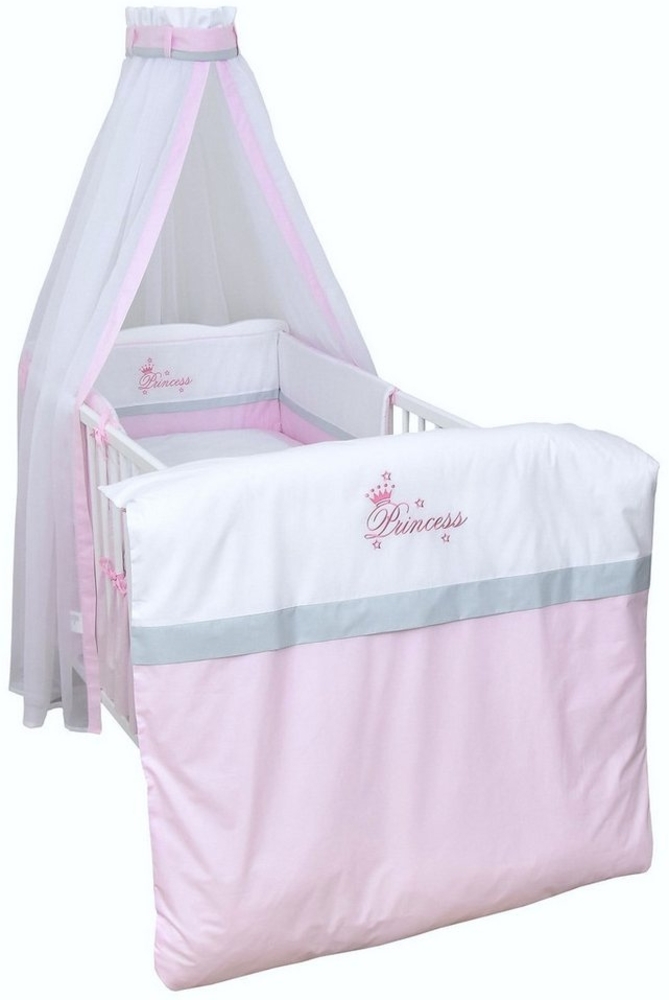 Baby-Delux Babybettwäsche Baby Bettwäsche Set 4-Tlg. Nestchen Chiffonhimmel, Baumwolle, 4 teilig, Bettset für Babybetten 140x70 & 120x60 verschiedene Designs Bild 1