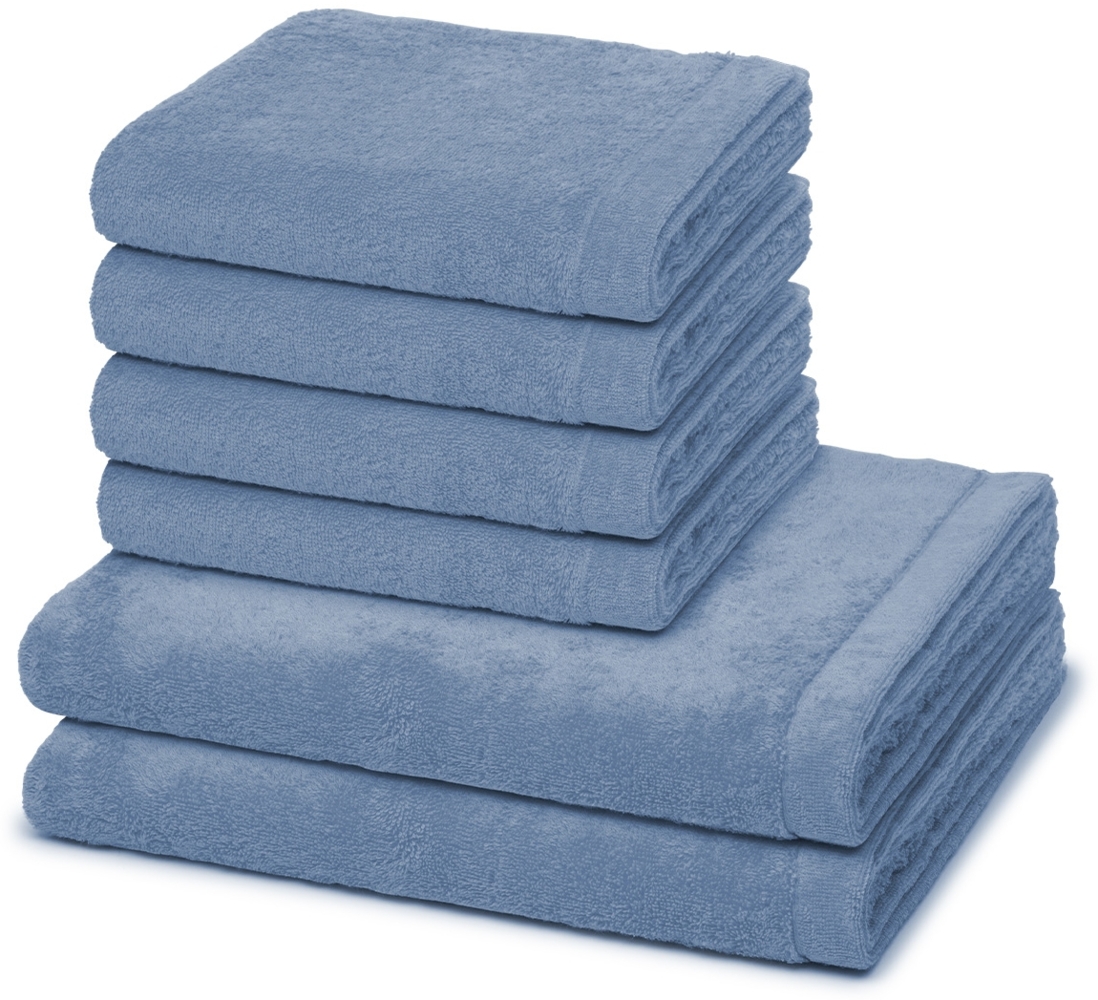 Cawö Lifestyle 6 tlg. Frottier-Set - 4 X Handtuch (50 X 100cm), 2 X Duschtuch (70 X 140cm) - 520 g/m2 - Sky Bild 1