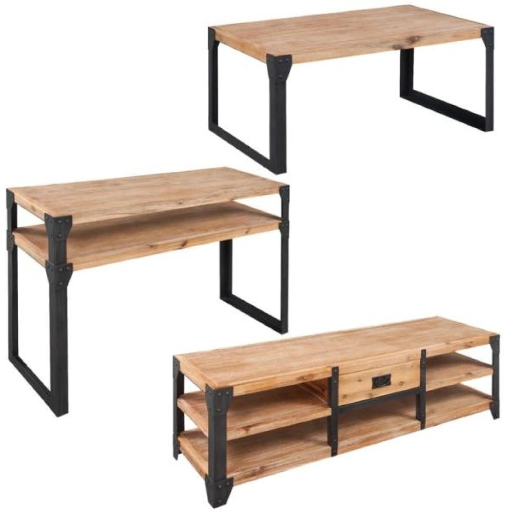 vidaXL 3-tlg. Wohnzimmermöbel-Set Akazienholz Massiv 274708 Bild 1