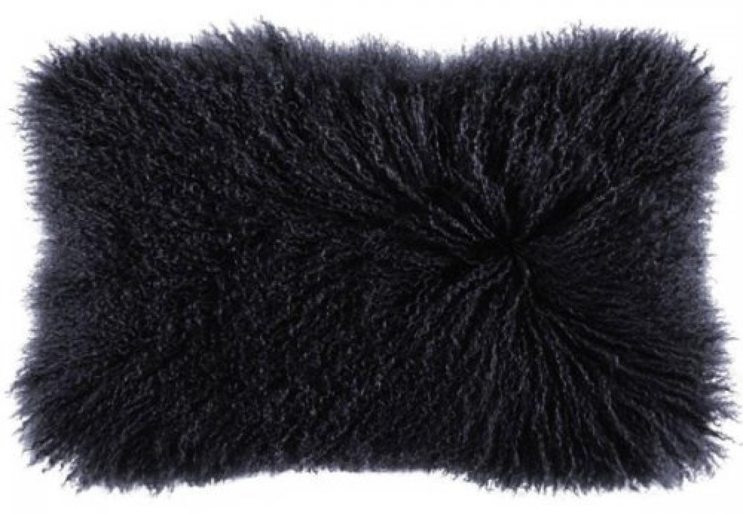 pad Kissenhülle Lammfell Kissen Glory Schwarz (30x50cm) 10182-U90-40 Bild 1