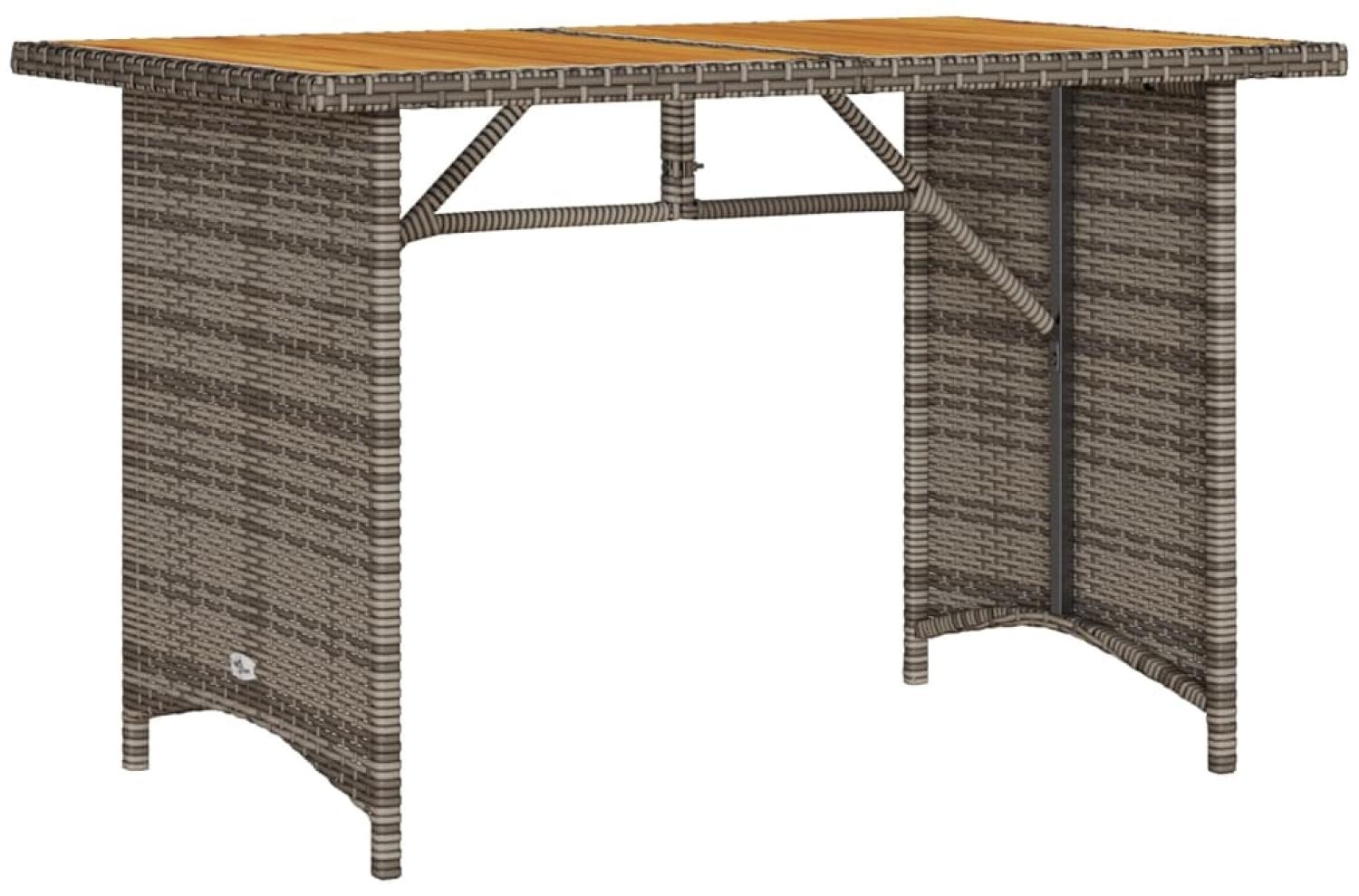 vidaXL Gartentisch mit Holzplatte Grau 110x68x70 cm Poly Rattan 366356 Bild 1
