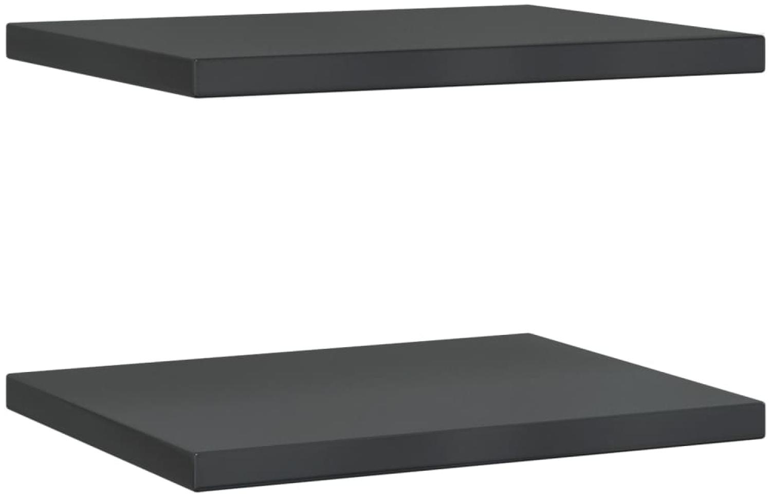 vidaXL Wandregale 2 Stk. 50x40x3 cm Schwarz Edelstahl 30293 Bild 1