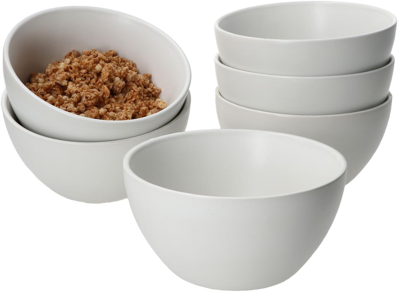 6er Set White Biata Bowls Müsli-Schalen 400ml Salat Dessert Schüssel Steingut Bild 1