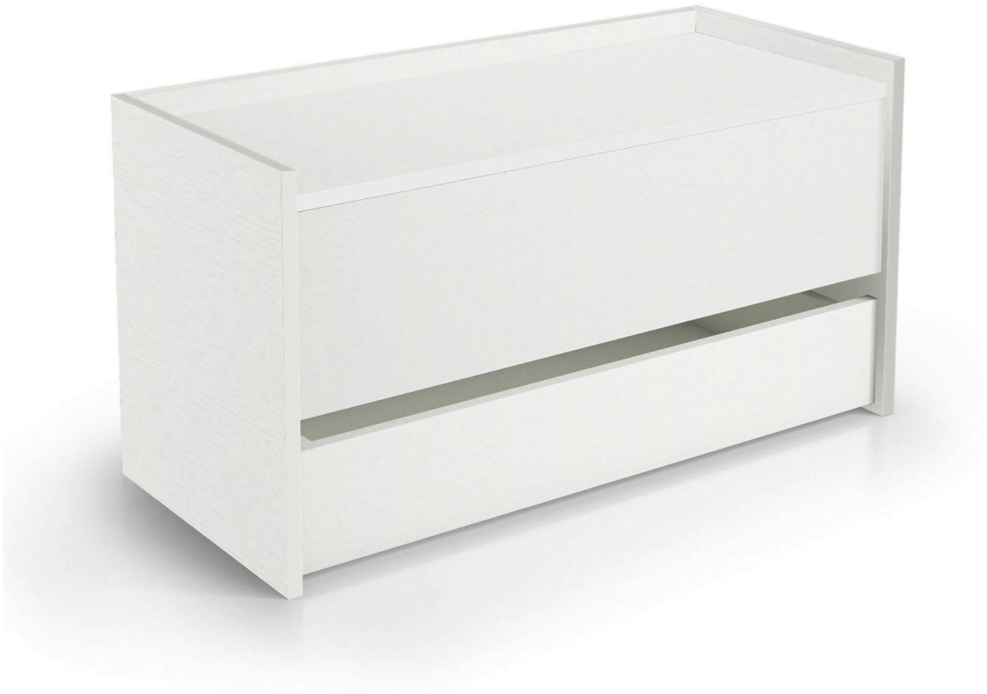 Dmora Brust Sogno, modernes Eingangsmöbel mit Schuhregal, Truhe mit zwei Behältern, 100 % Made in Italy, 90 x 40 x 46 cm, Weiß, Bild 1