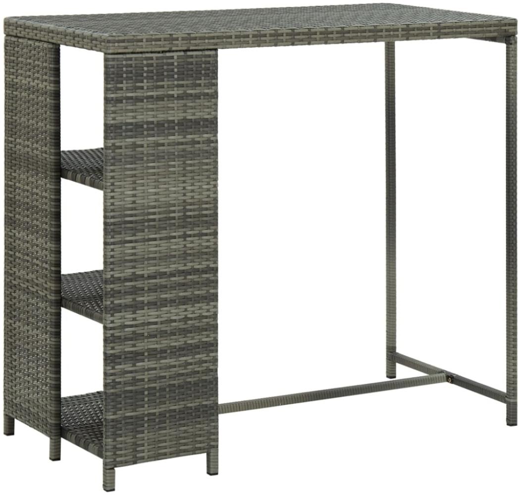 vidaXL Bartisch mit Regal Grau 120x60x110 cm Poly Rattan [313477] Bild 1