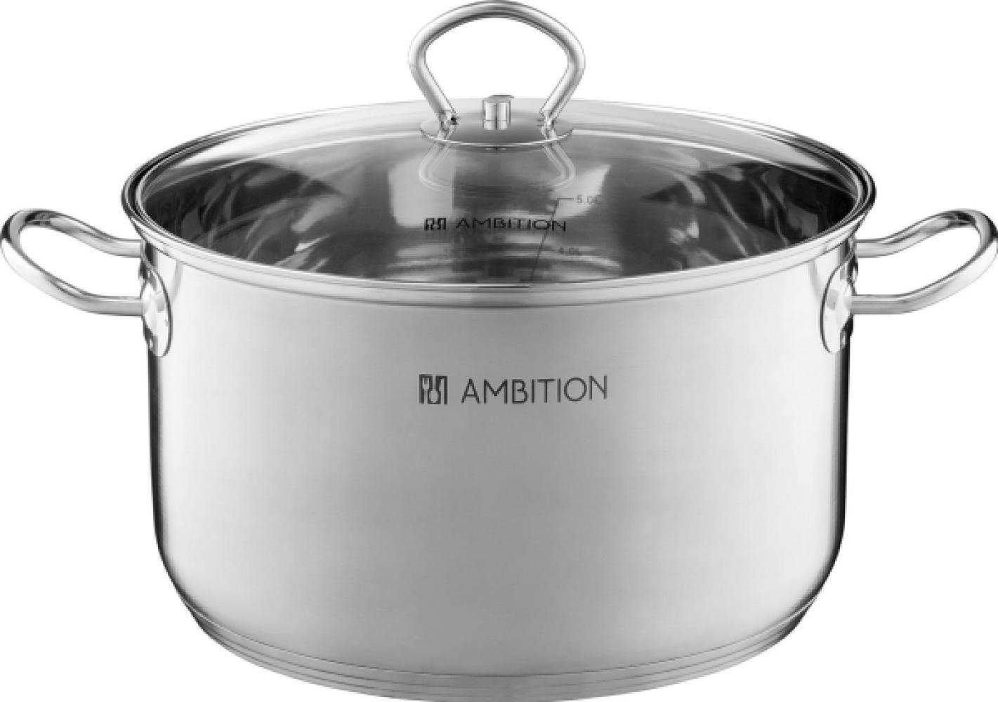 AMBITION Topf mit Glasdeckel 6. 4L ACERO (60813) Bild 1