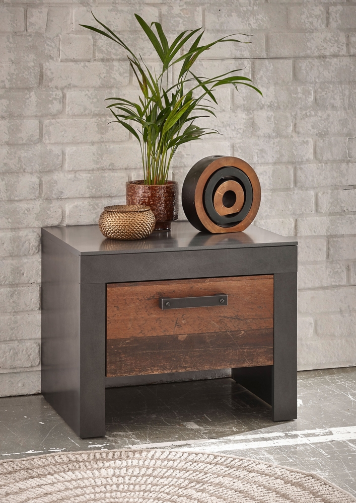 Nachtkonsole Brooklyn Nachtkommode 55cm matera old mix dekor Rahmenoptik Bild 1