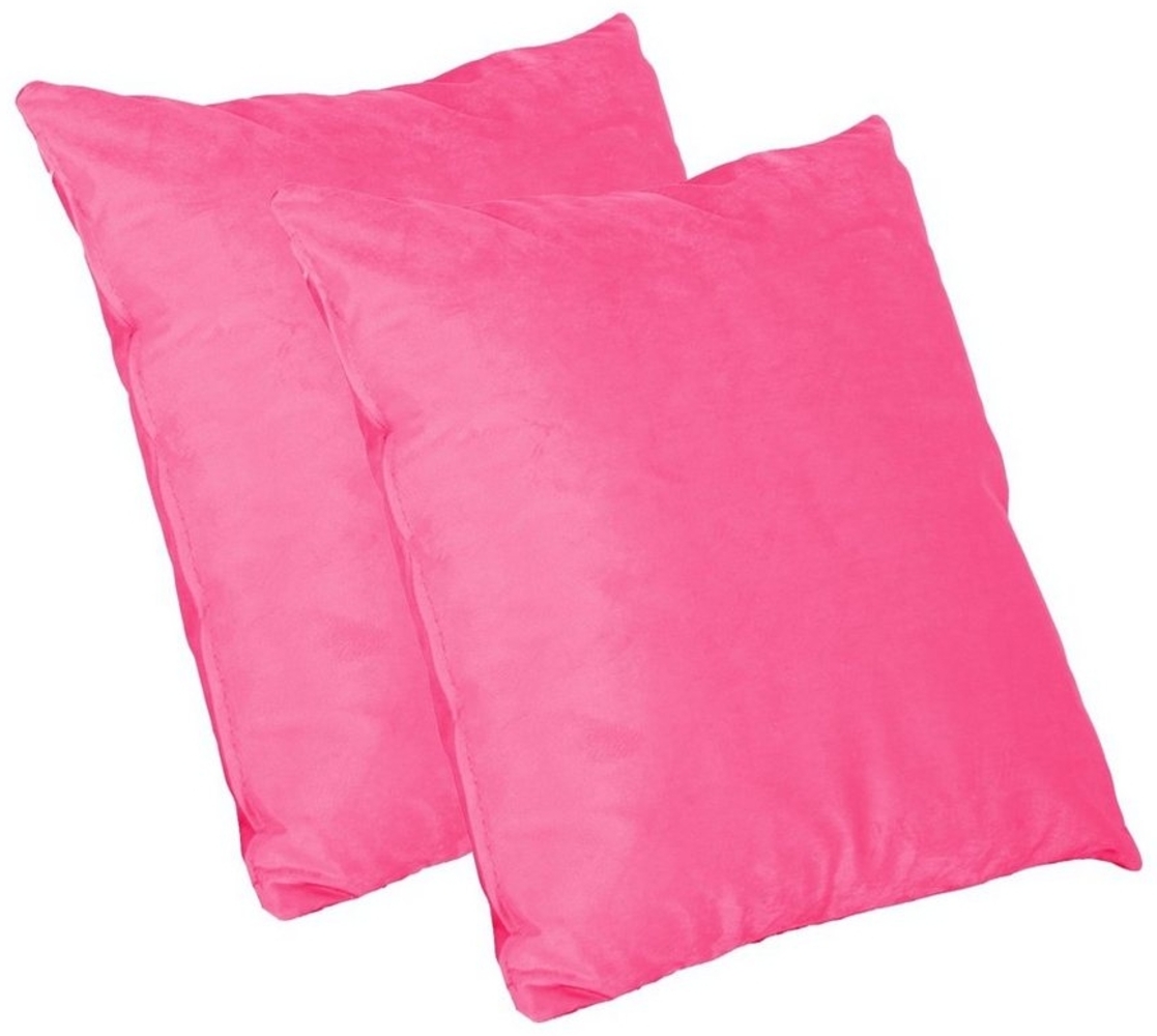 HTI-Living Dekokissen Kissen Nathalie Unifarben 2er-Set Pink, Dekokissen Sofakissen Bild 1