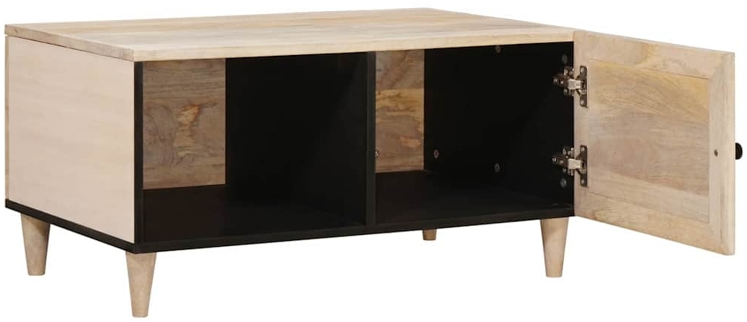 vidaXL Couchtisch mit Regal Beige 80 x 50 x 40 cm massives Mangoholz 4018120 Bild 1