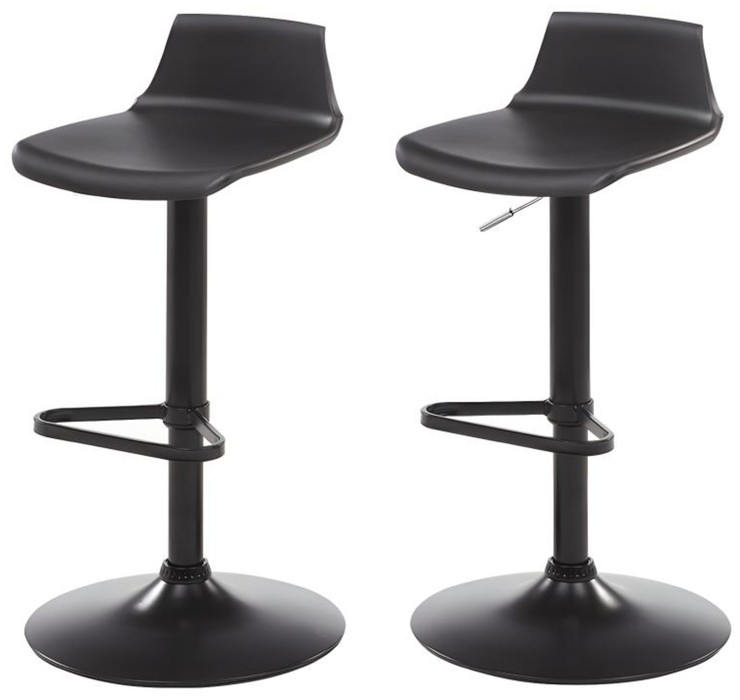 Vente-unique - Barhocker 2er-Set höhenverstellbar - Polypropylen - Schwarz - CALAS Bild 1