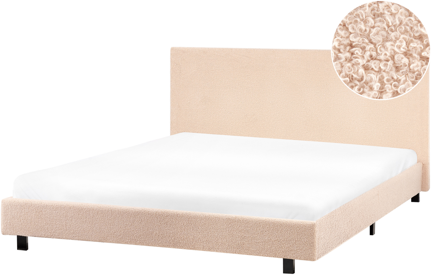 Wasserbett Bouclé ALBI 160 x 200 cm Beige Bild 1