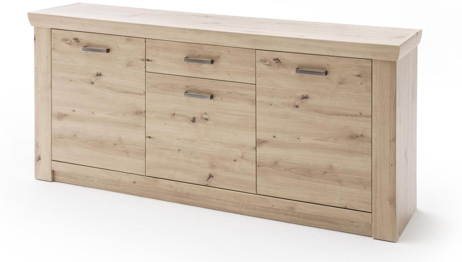 Sideboard 'MERAN' Balkeneichen-Optik Kommode 3-türig melaminbeschichtet Bild 1