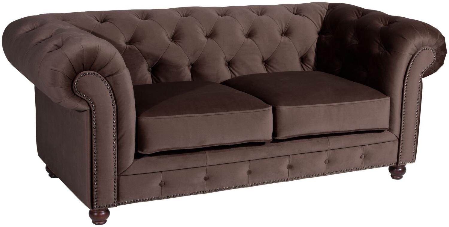 Sofa 2-Sitzer Kathe Bezug Samtvelours Buche nussbaum dunkel / braun 22476 Bild 1