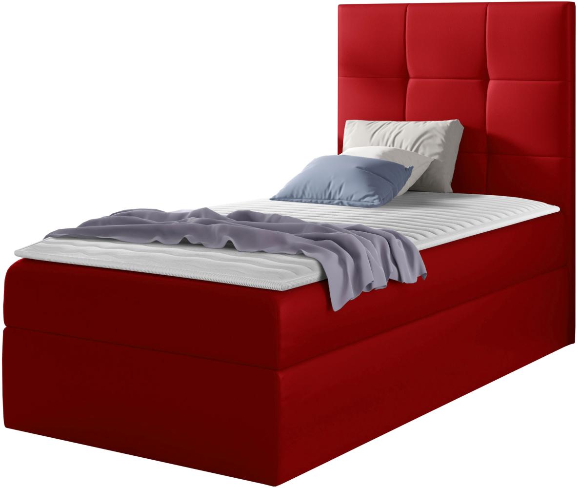 Boxspringbett 'Minvan 2' links, rot, 100 x 200 cm Bild 1