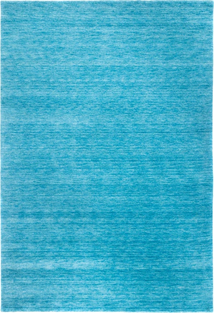 Morgenland Gabbeh Teppich - Uni - rechteckig - 90 x 60 - Türkis Bild 1