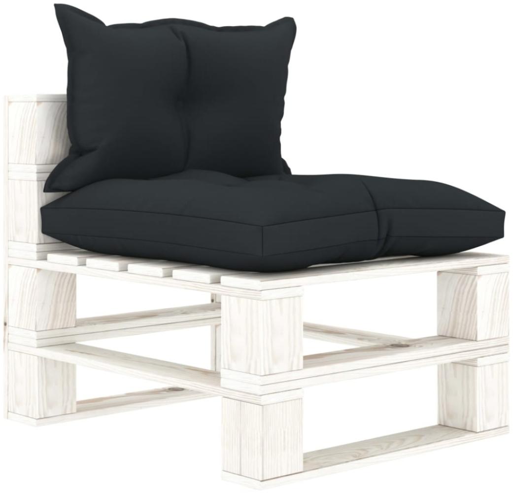 Garten-Paletten-Mittelsofa mit Anthrazit-Kissen Holz Bild 1