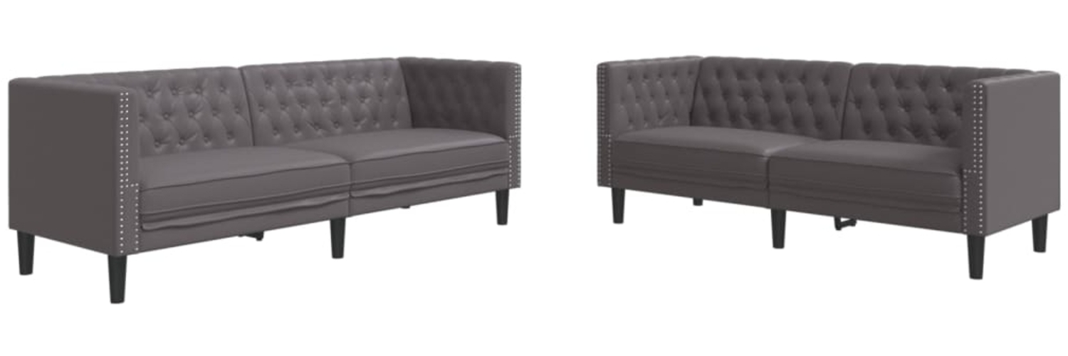 vidaXL 2-tlg. Chesterfield-Sofa-Set Grau Kunstleder 3209277 Bild 1