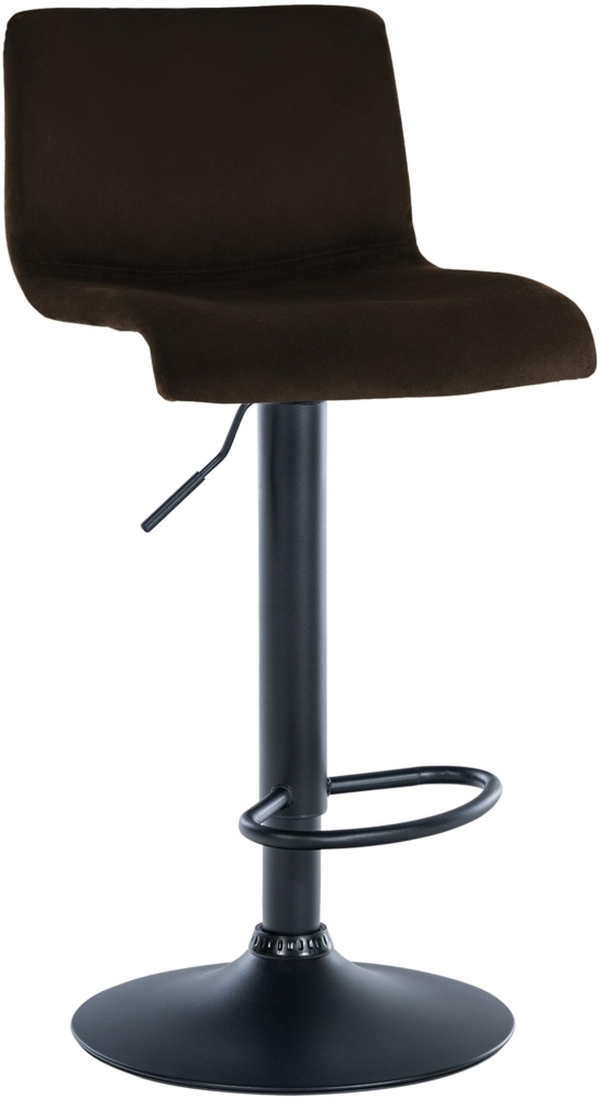 CLP Barhocker Hover Samtbezug höhenverstellbar drehbar mit Rückenlehne,braun Metall matt schwarz Bild 1