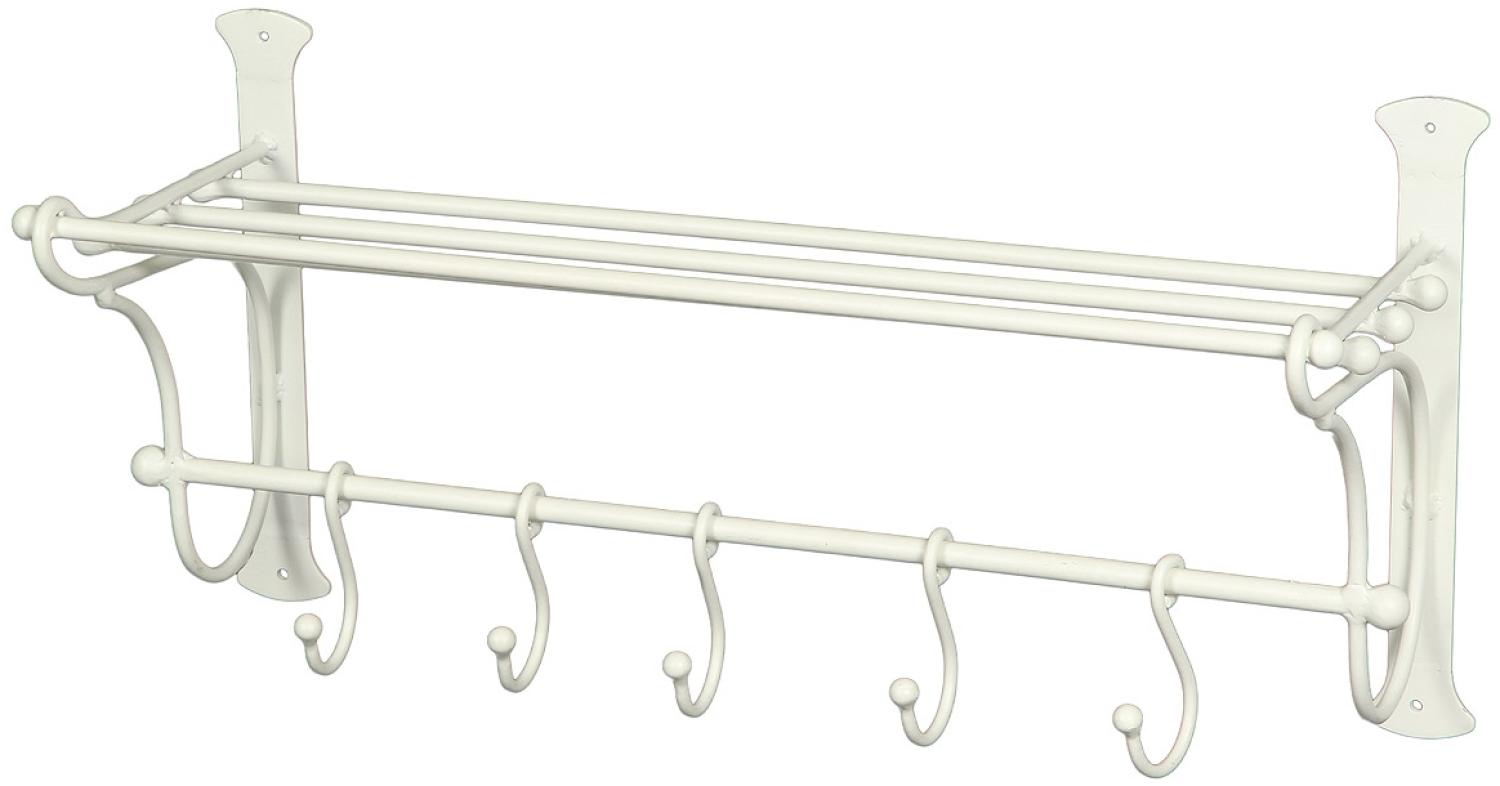 Eisen Garderobe Regal mit Haken - weiss  (95324) Bild 1