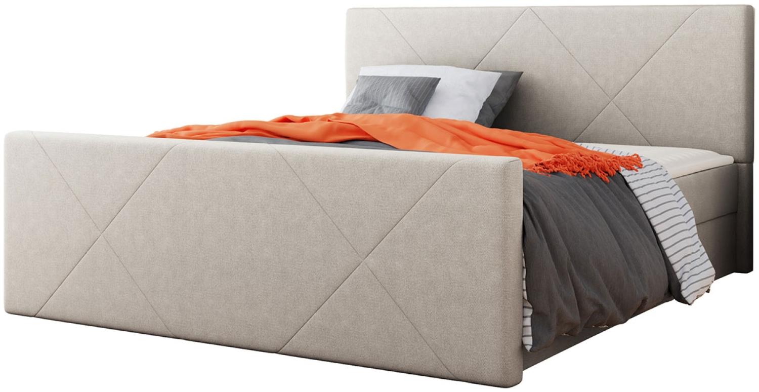 Mirjan24 Boxspringbett Ziton 4, Sand, 160 x 200 cm Bild 1