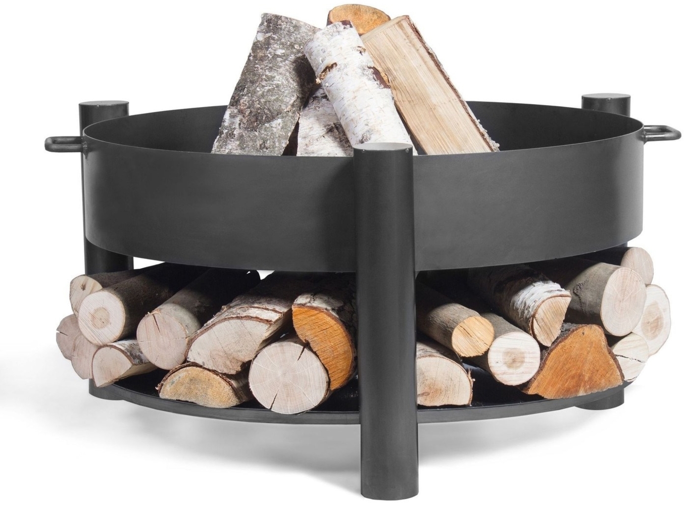 CookKing 'Montana Ø 80cm' Feuerschale, Inkl. Holzlager, Stahl Schwarz, Ø 88x45 cm Bild 1