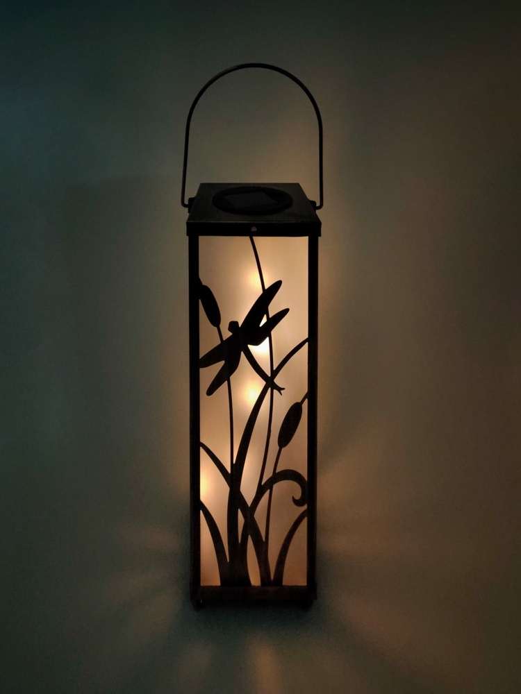 LED Solar- Garten Tischleuchte 5 LED, Stellen / Hängen quadratisch Bild 1