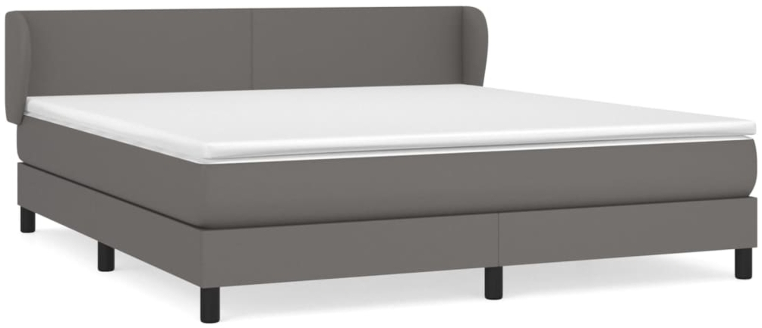 vidaXL Boxspringbett mit Matratze Grau 180x200 cm Kunstleder 3127209 Bild 1