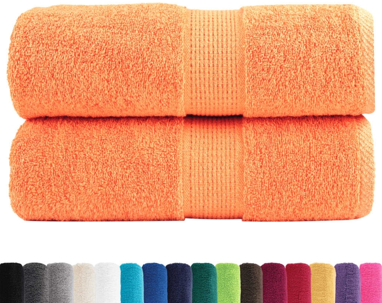 vidaXL Premium Waschhandtücher SOLUND 2 Stück Orange 30x30 cm 600 g/m² 137371 Bild 1
