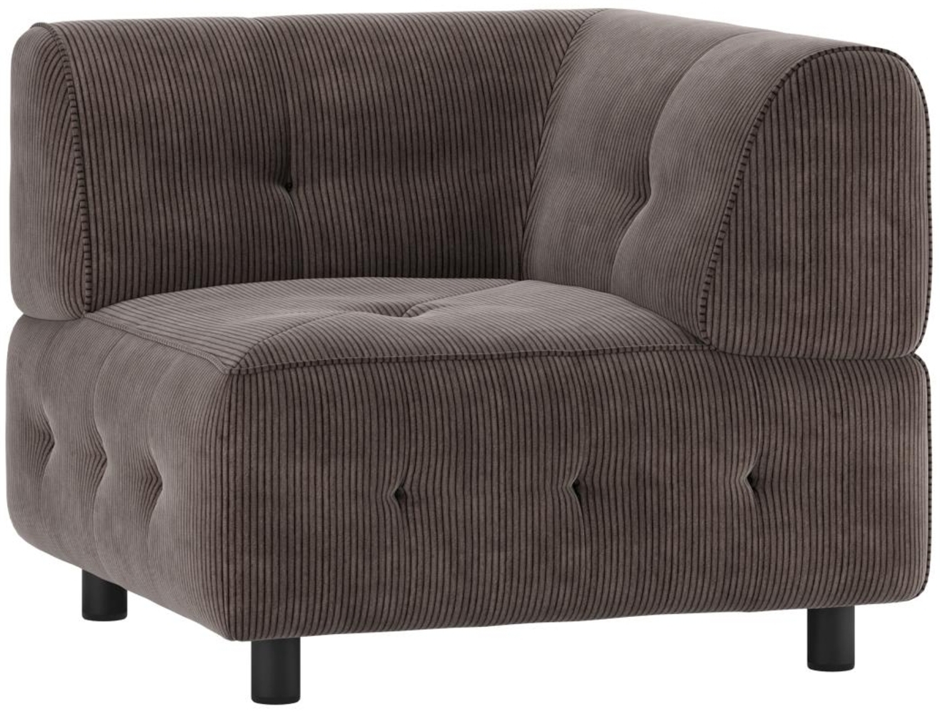 Modulsofa Louis Eck-Element aus Rippstoff, Braun Bild 1