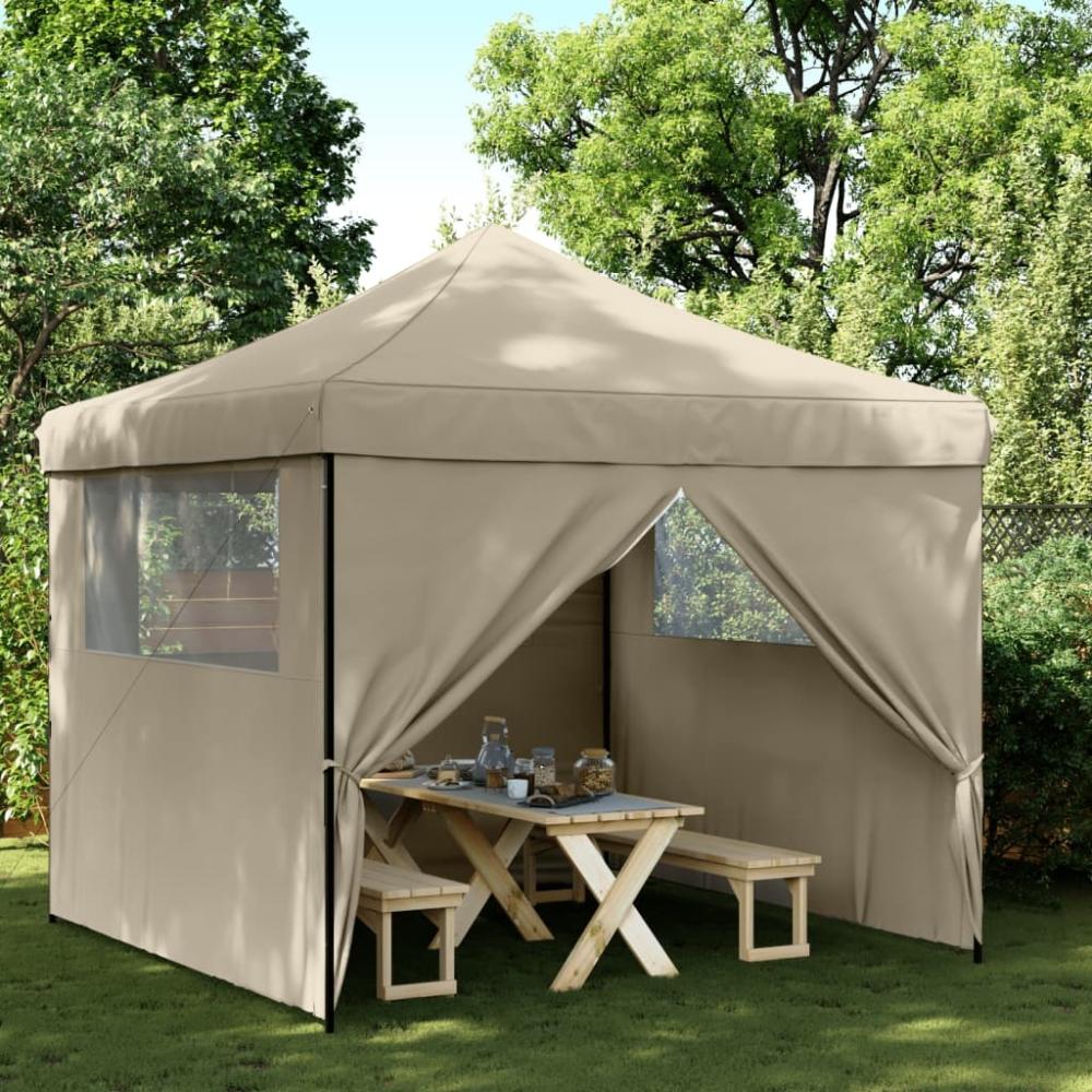 vidaXL Partyzelt Faltbar Pop-Up mit 4 Seitenteilen Taupe 4004930 Bild 1