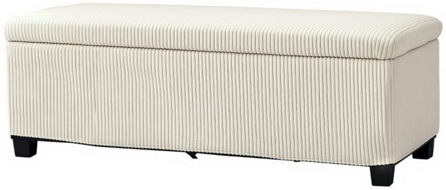 MC Star Sitzbank mit Stauraum Polsterbank mit Cord-Optik, Sitztruhe mit Stahlbeine (Truhenbank für Wohnzimmer, Schlafzimmer, Flur 112 x 42 x 40 cm, Beige) Bild 1