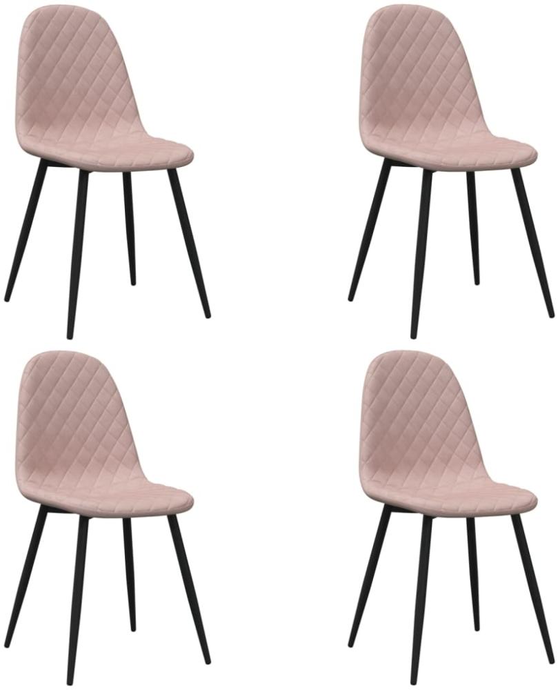 vidaXL Esszimmerstühle 4 Stk. Rosa Samt [325661] Bild 1