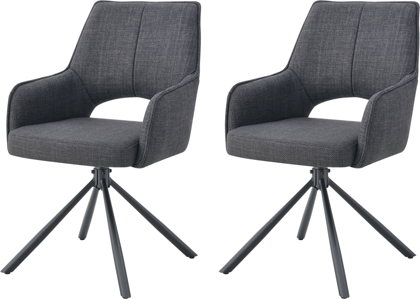 Stuhl (B/H/T): 57 x 91 x 64 cm in Anthrazit Bild 1