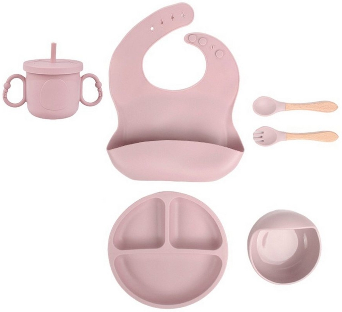 NATICY Kindergeschirr-Set Baby Geschirrset mit Saugnapf, Silikon Baby Essen Set mit Kinderteller Bild 1